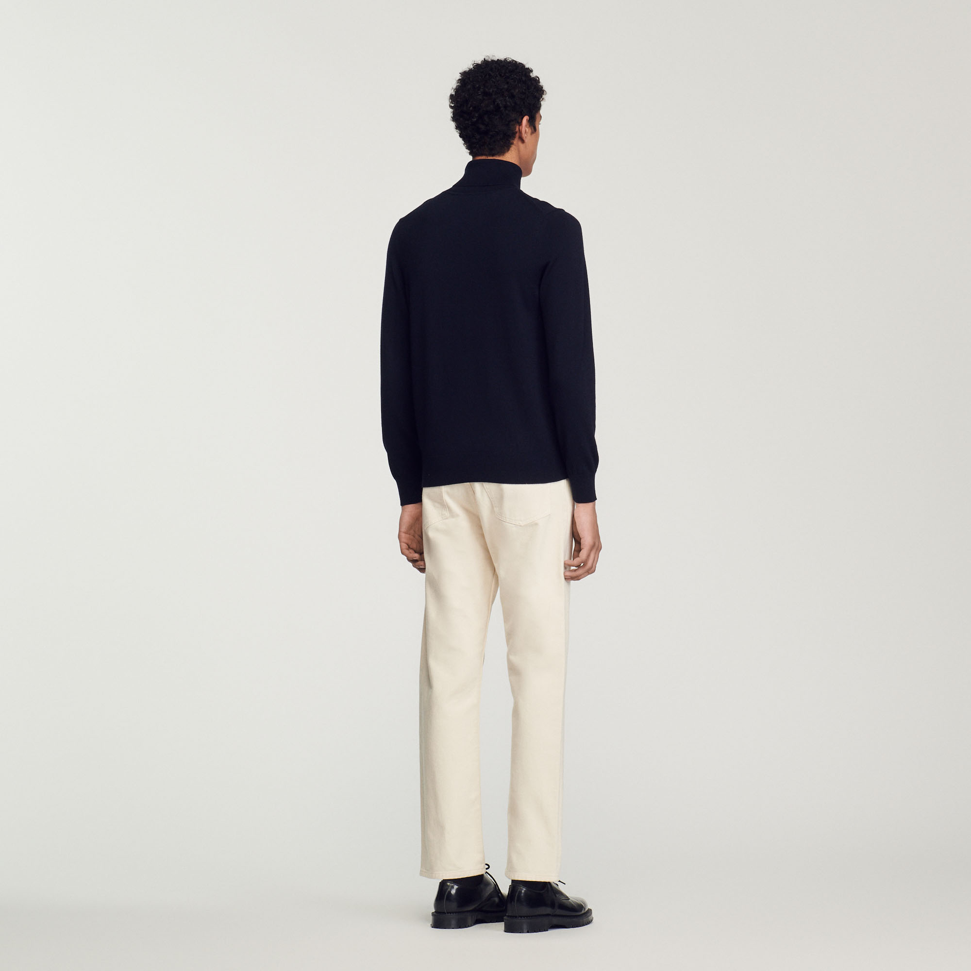 Pull á col roule en laine Homme
