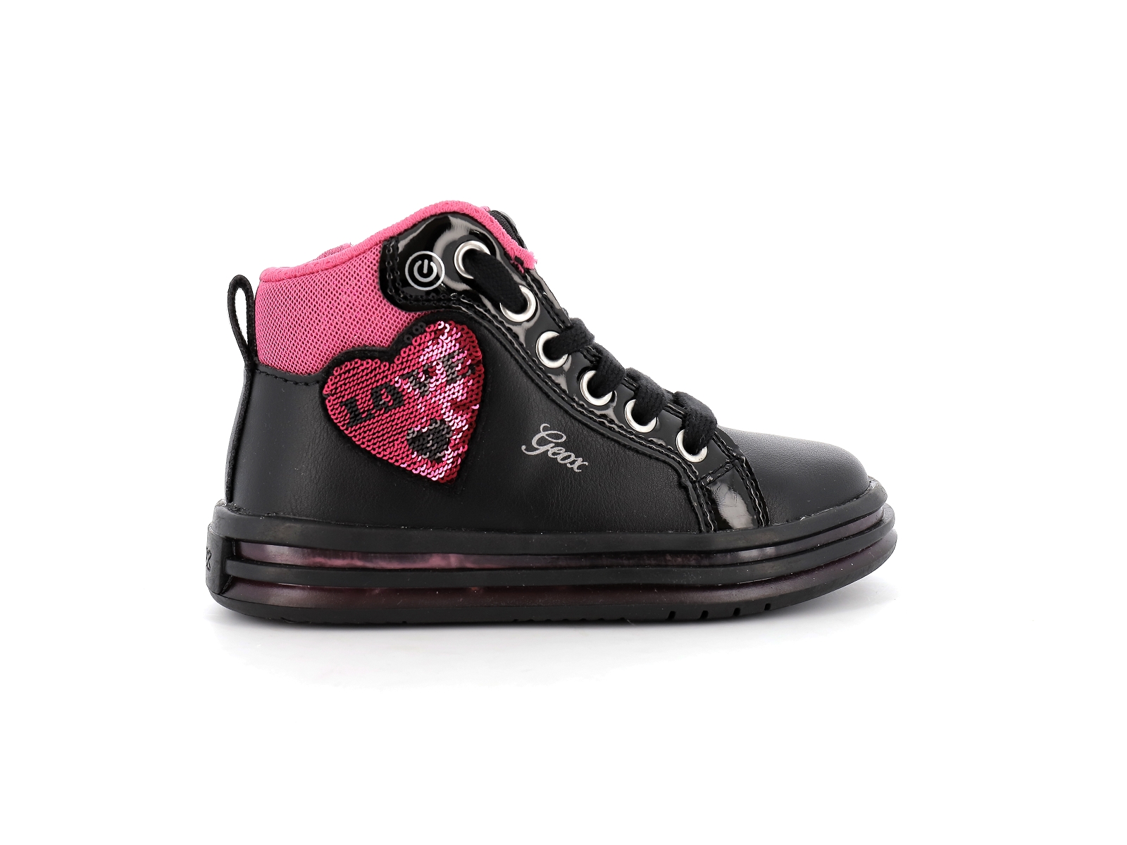 Geox-J PAWNEE GIRL-J16EVC Matières combinées Noir Rose