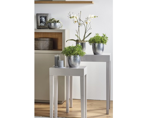 Soendgen Boston keramische bloempot, Ø 13 cm, H 12 cm, zilver