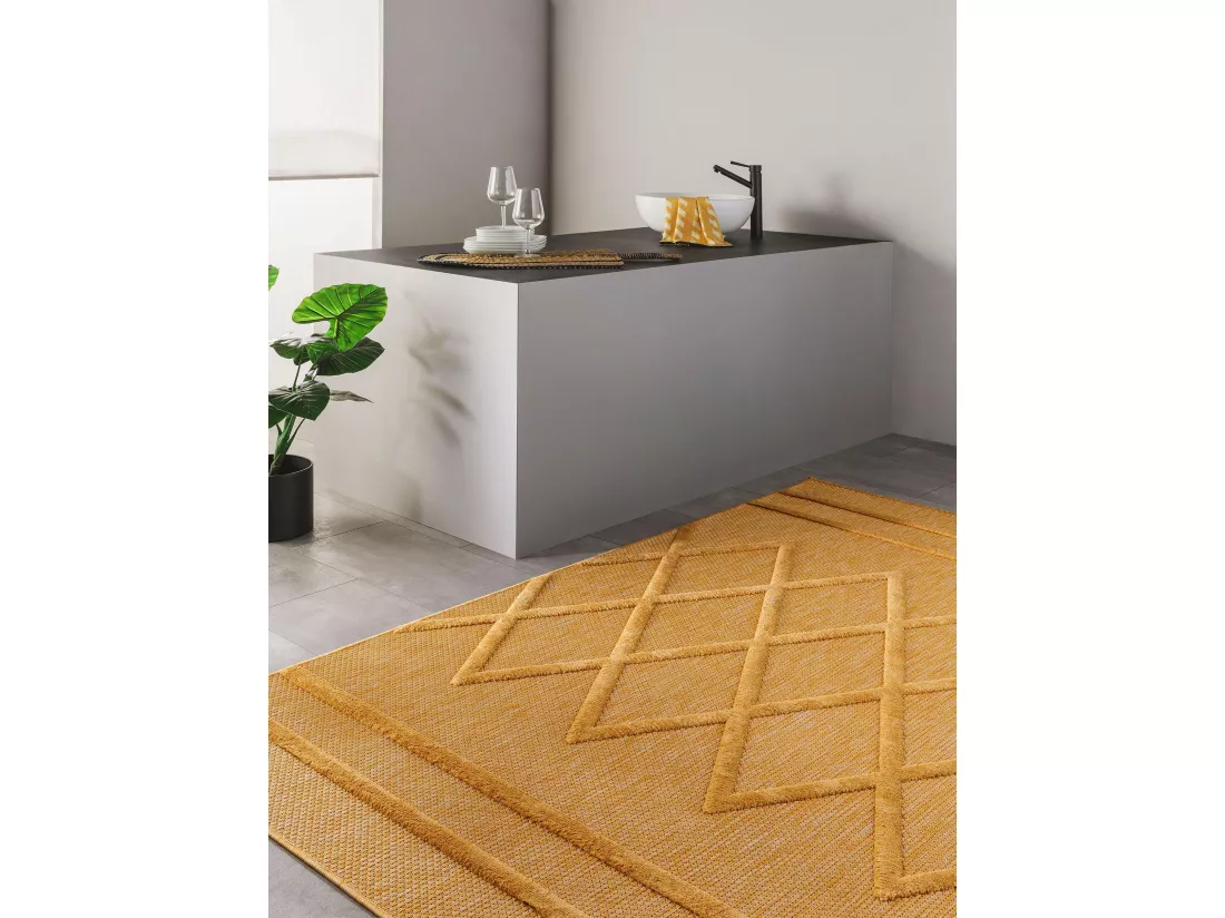 Tapis d'extérieur & intérieur Bonte Jaune 80x150 cm