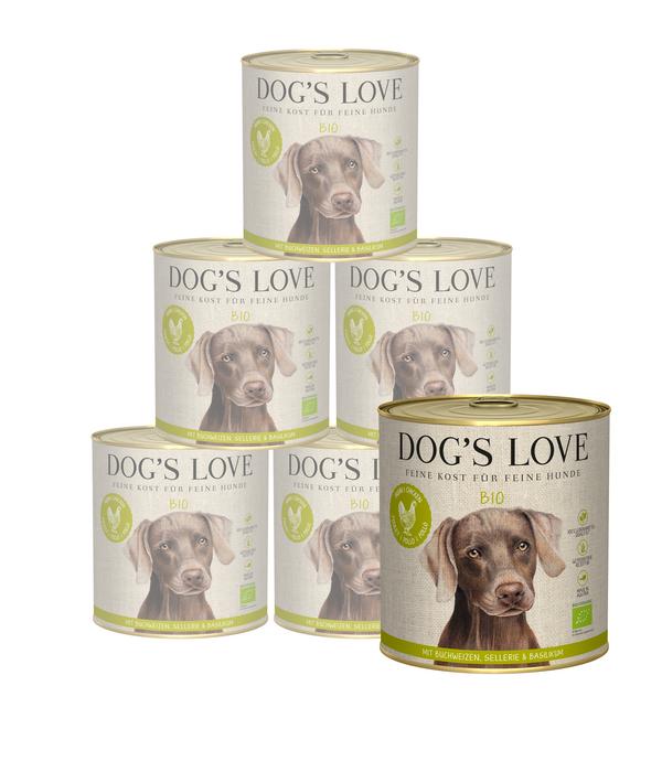 DOG'S LOVE Nassfutter für Hunde Bio, 6 x 800