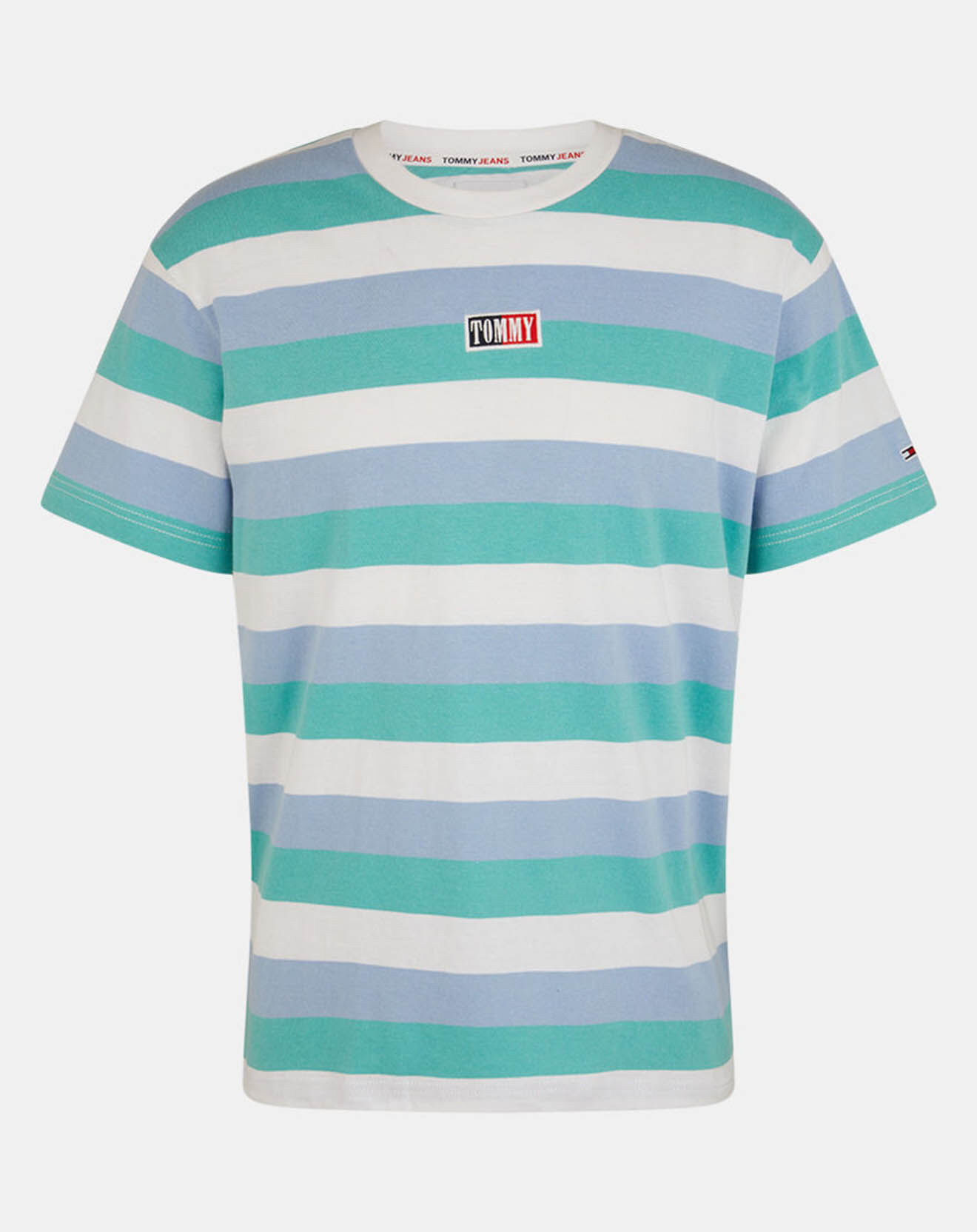 Tommy Jeans T-Shirt Tmeless rayé vert/gris