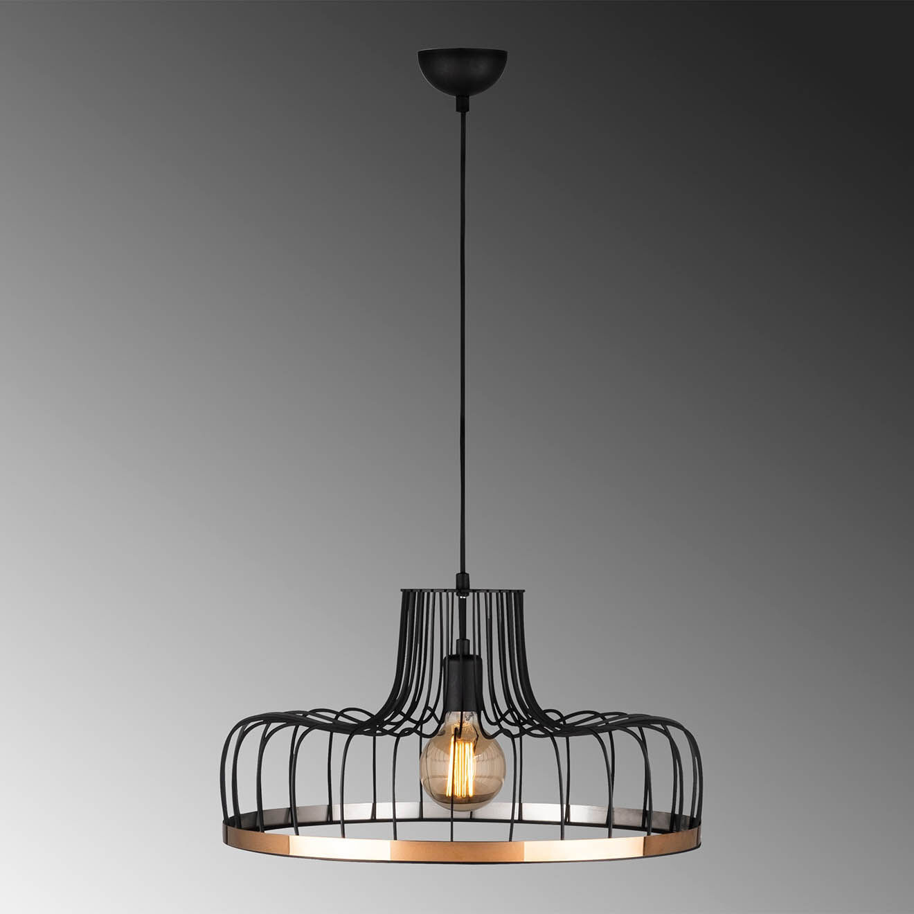 Opviq Suspension Fellini  noir/cuivre - D.53x124 cm