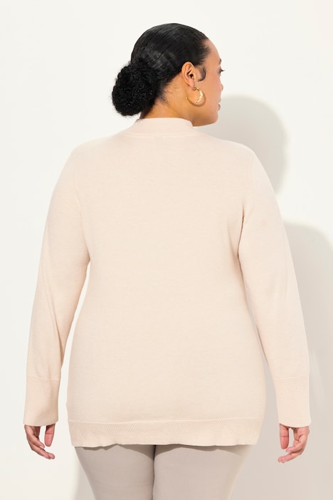 Pullover, Stehkragen, Langarm, Rippbündchen