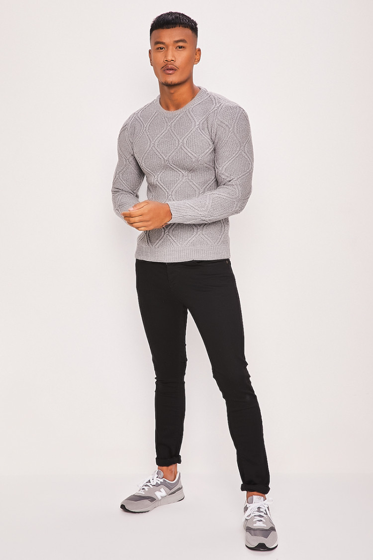 Pull en maille gris