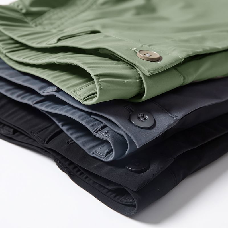 Nataro - Mid Rise Plain Tapered Pants