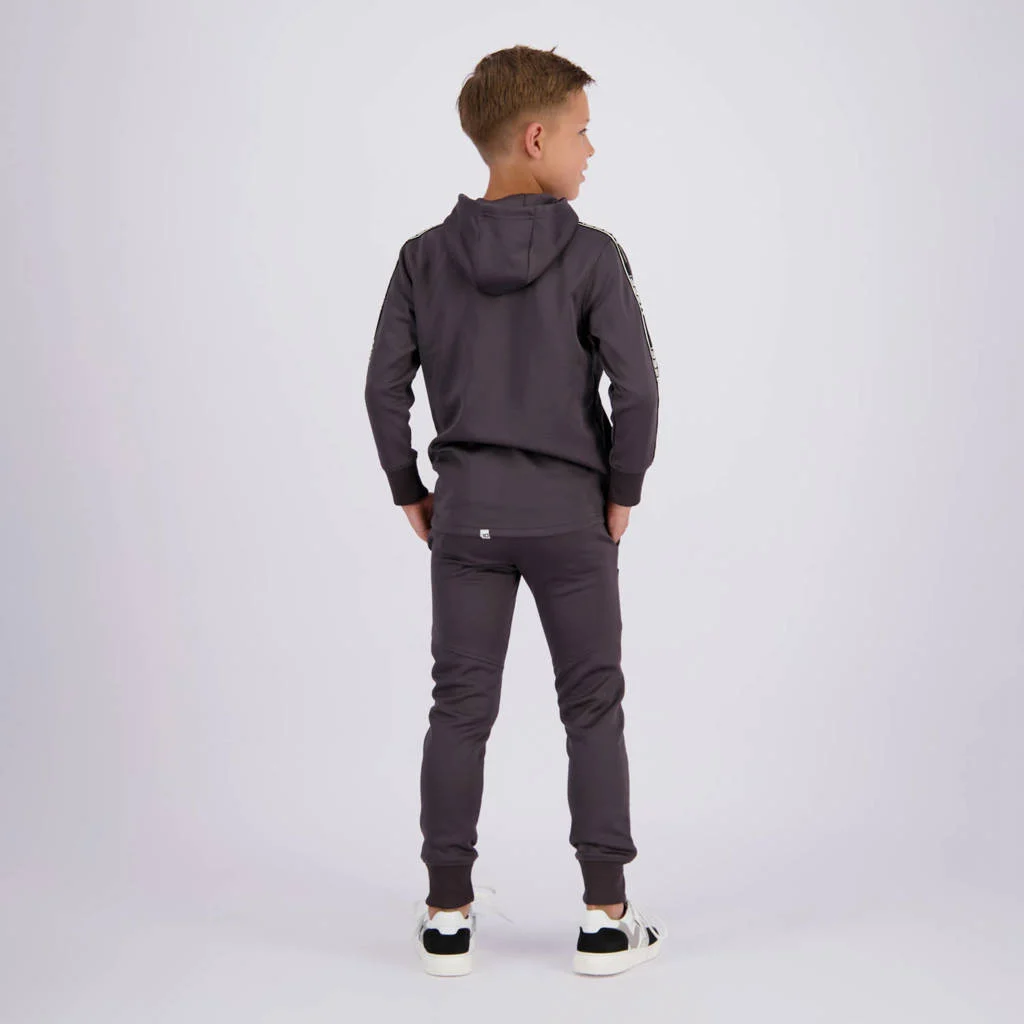Vingino sweatvest Oshio met contrastbies donkergrijs