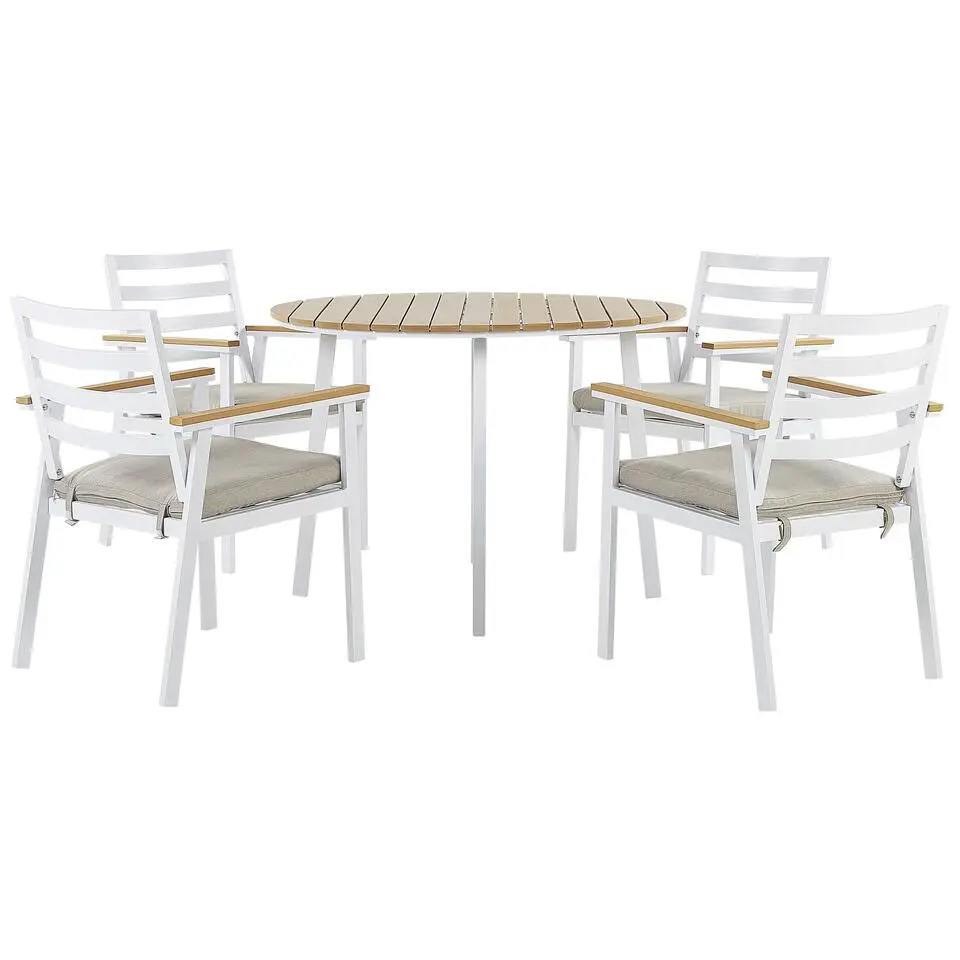 CAVOLI - Tuinset voor 4 - Wit/Beige - Aluminium