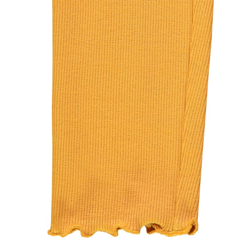 Legging côtelé pour fille à finition ondulée - Moutarde