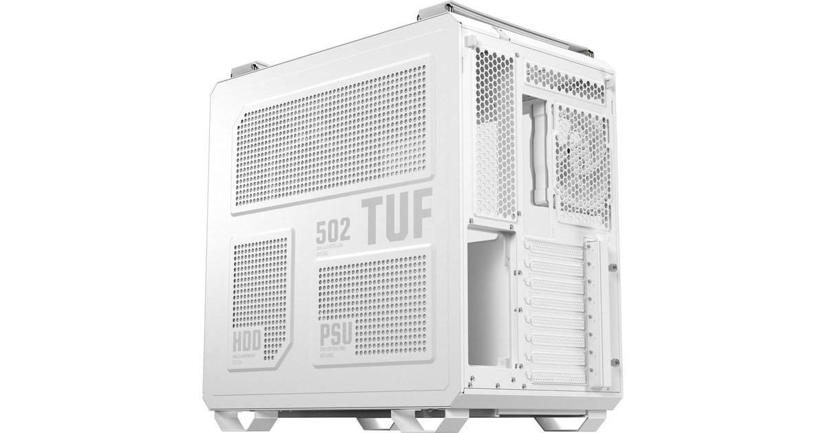 ASUSTUF Gaming GT502 Horizon ARGB midi tower behuizing  (Wit | 3x USB-A | 1x USB-C | Tempered Glass)