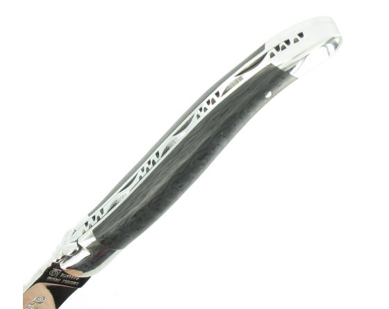 Laguiole 12 cm Fibre de Carbone - 2 mitres Couteau de poche par Laguiole en Aubrac