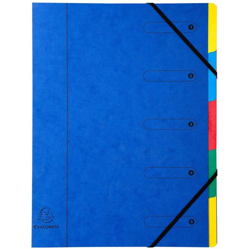 Trieur Harmonika fenêtres imprimées Véritable carte lustrée 5 compartiments - Couleurs assorties