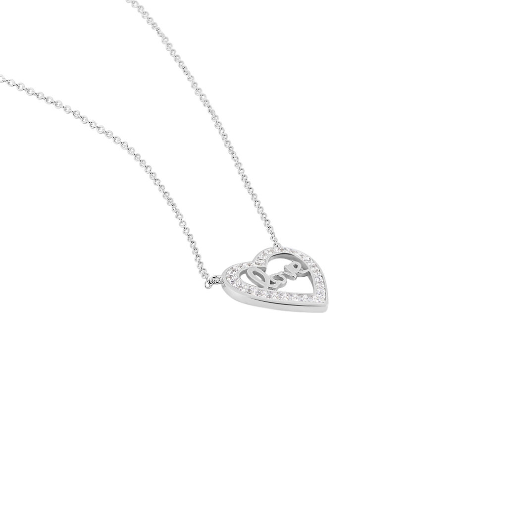 Collier Elansa Argent Blanc Oxyde De Zirconium