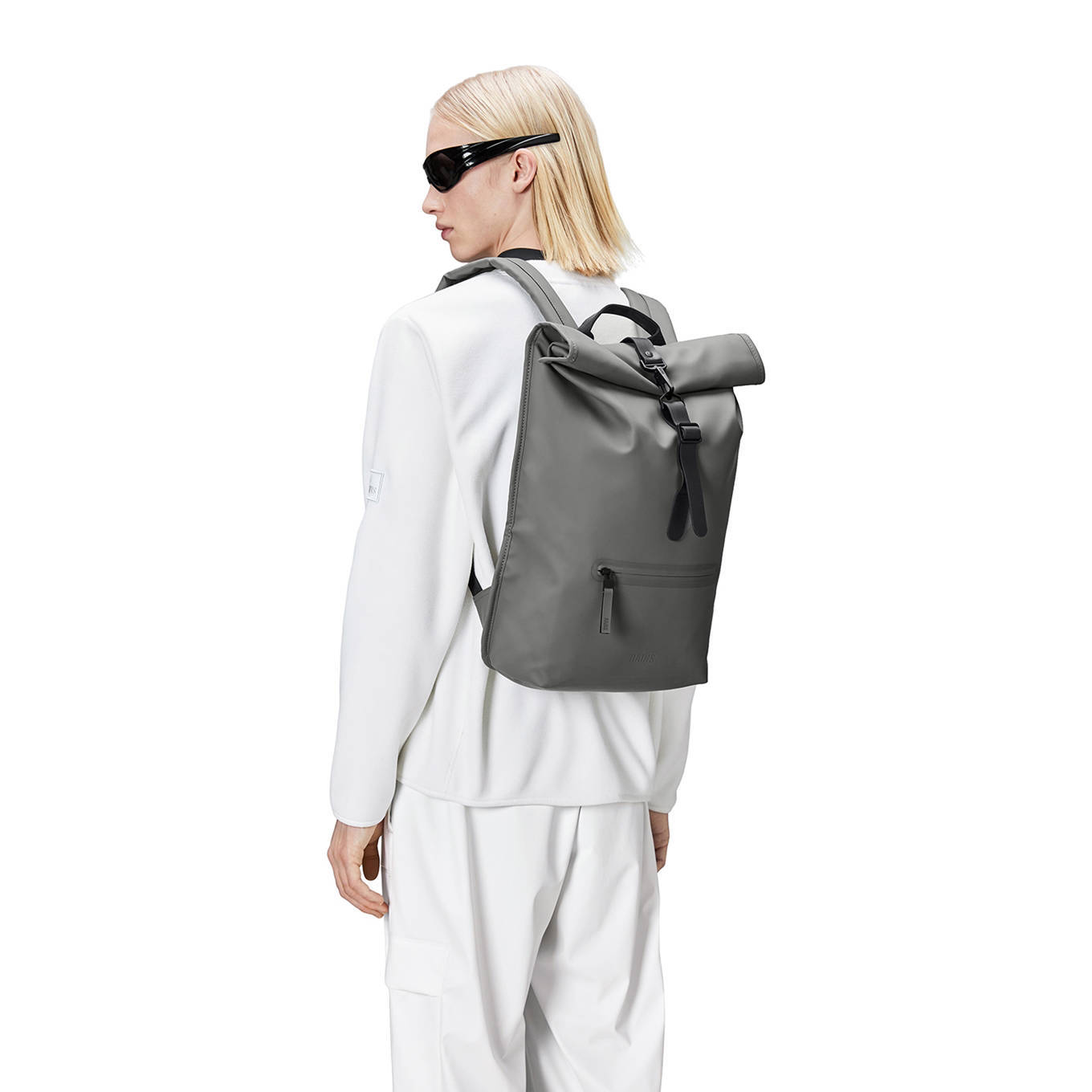 Rains rugzak Rolltop W3 grijs