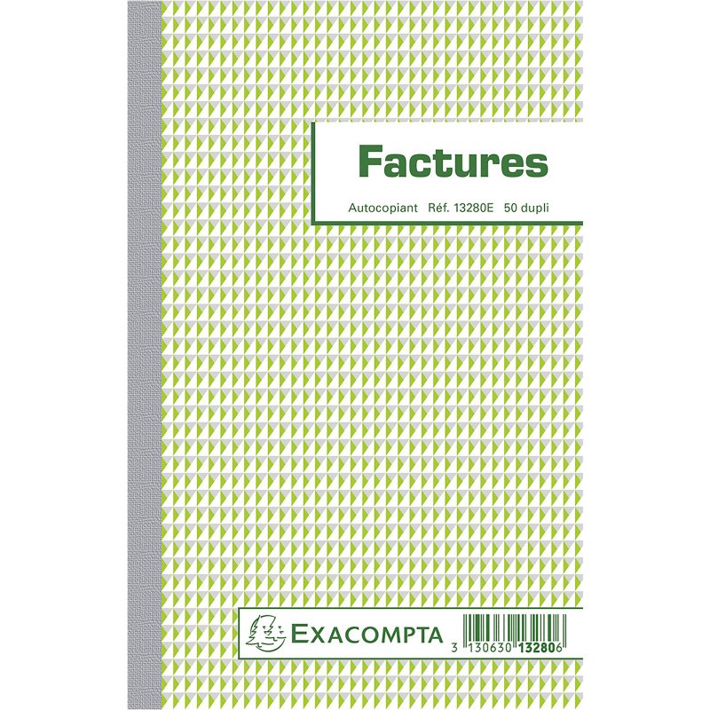 Manifold facture Exacompta autocopiant 21 x 13,5 cm 50 pages double exemplaires