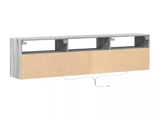 Meuble TV mural avec LED sonoma gris 180x31x45 cm