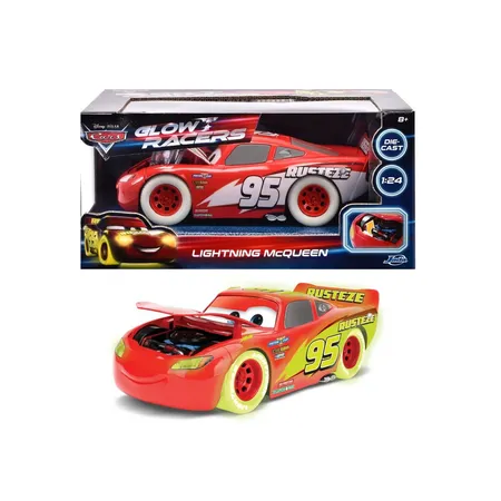 Jada Disney Cars Lightning McQueen Glow Racers 1:24
