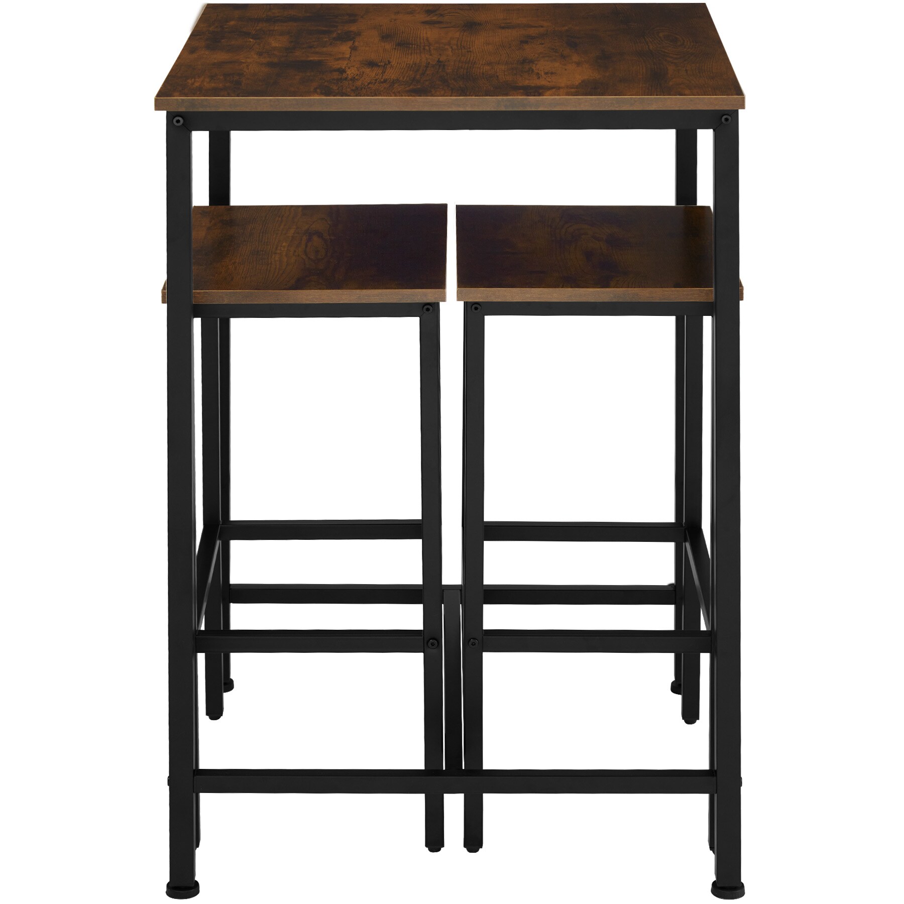 tectake® Barset, 3-teilig, Industrial Style, mit höhenverstellbaren Kunststofffüßen