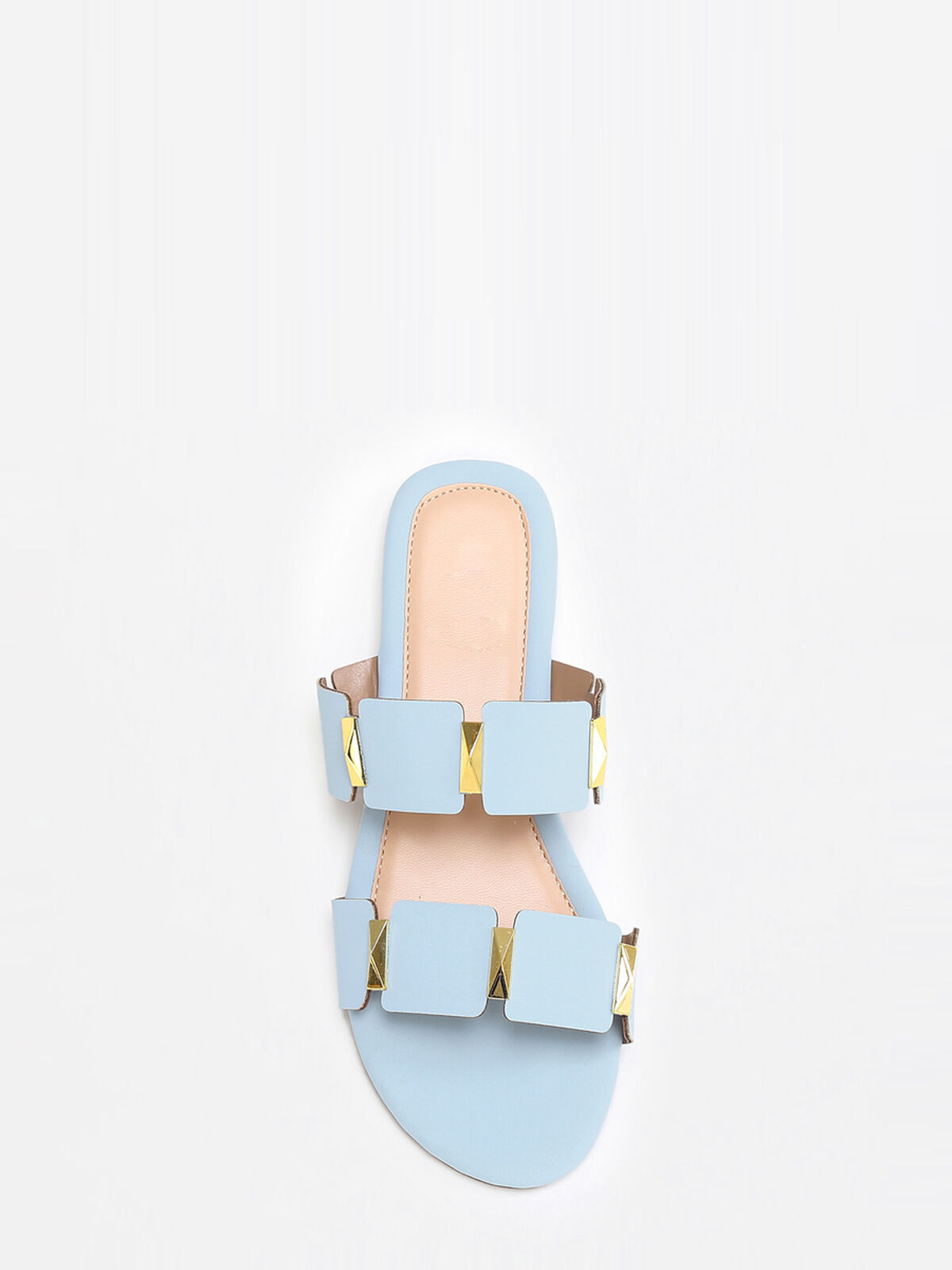 Mules à double brides- Bleu clair
