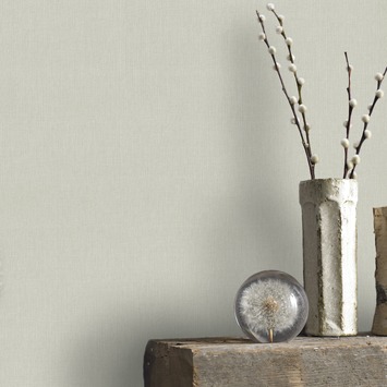 Vliesbehang extra breed Linnen uni taupe (102352)