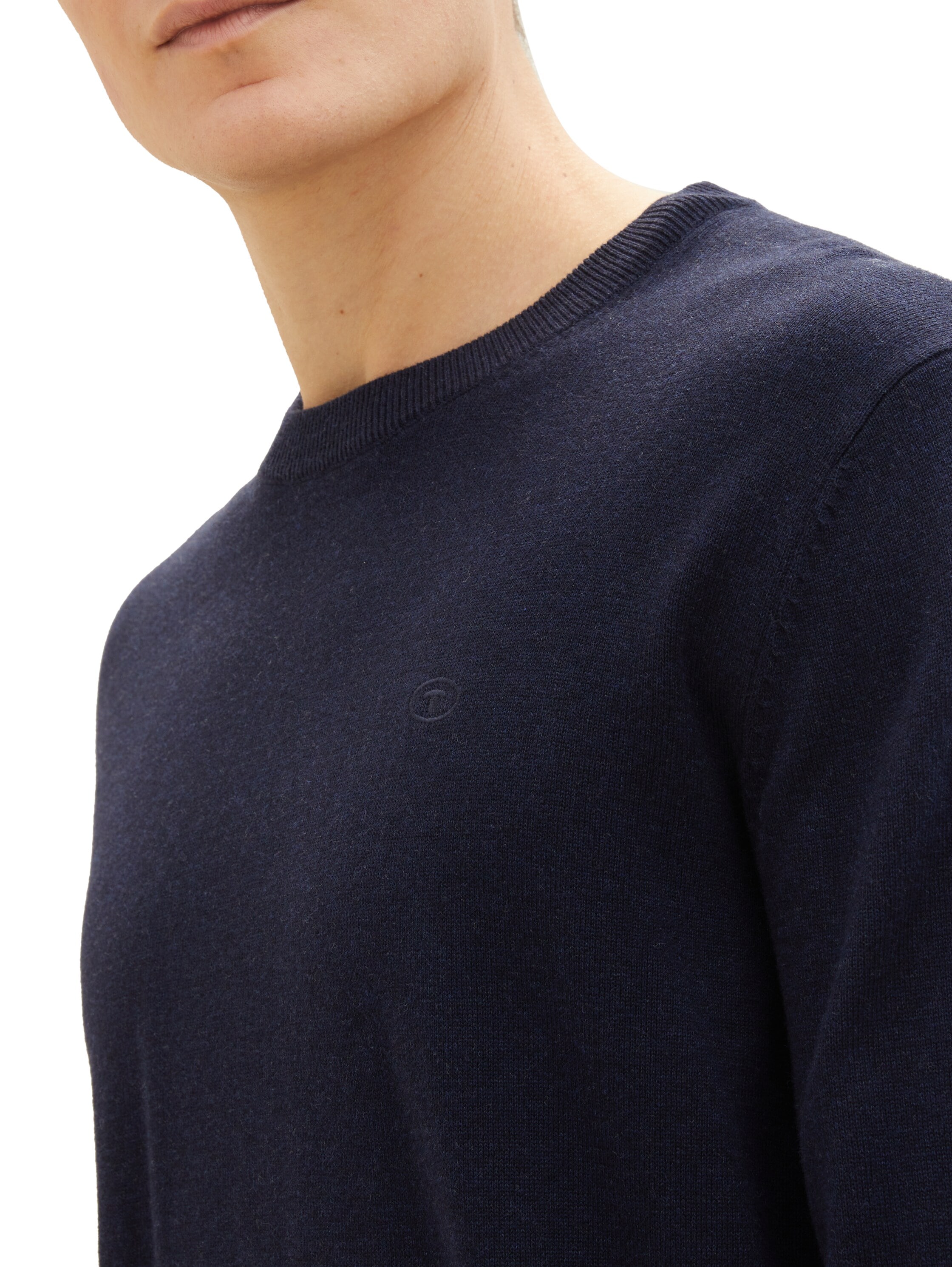 TOM TAILOR Rundhalspullover , mit Logostickerei