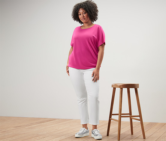 Colored Jeans – Fit »Emma«, creme