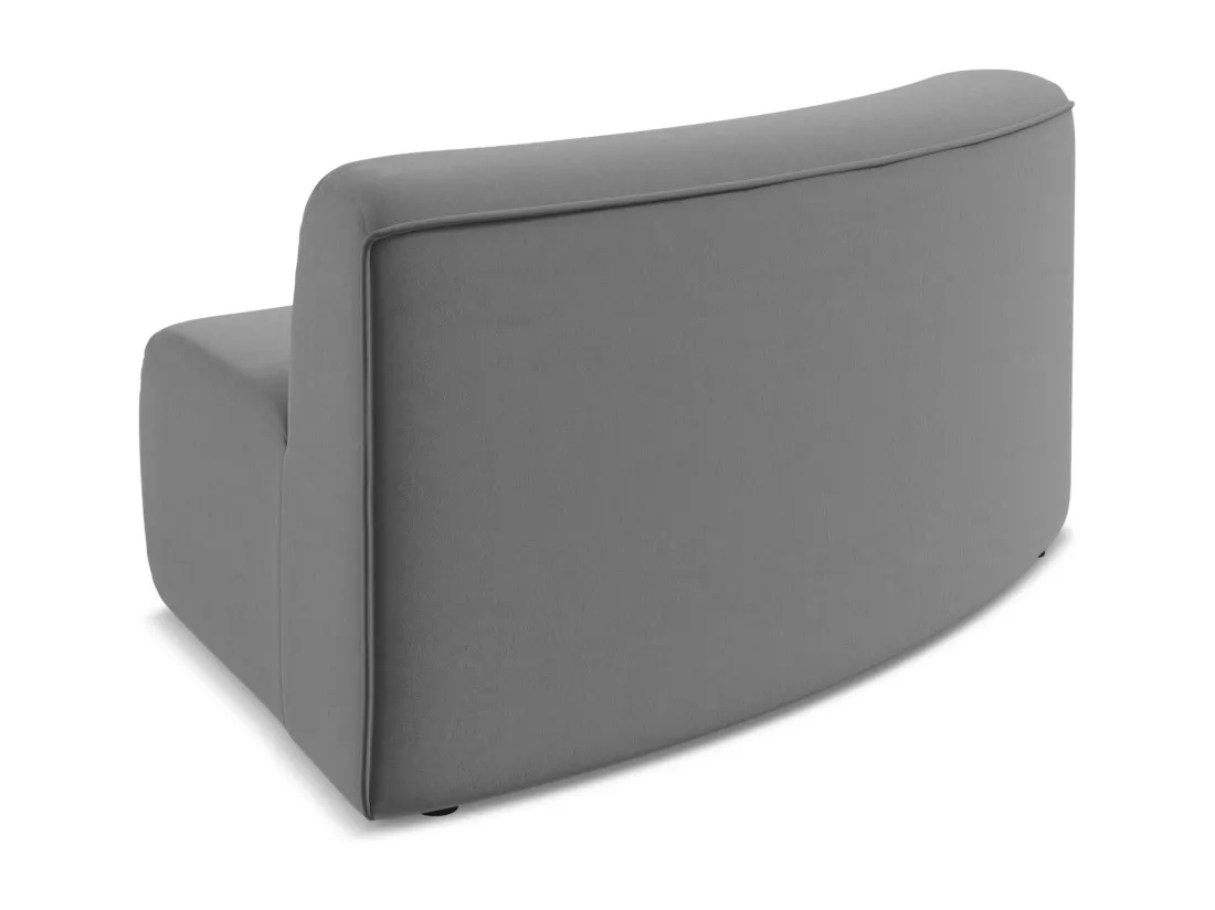 Fauteuil d'angle pour canapé modulable en velours - gris - EKAHI