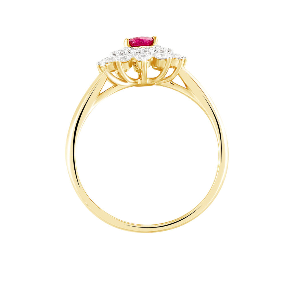 Bague Ivan Or Jaune Rubis Et Diamant