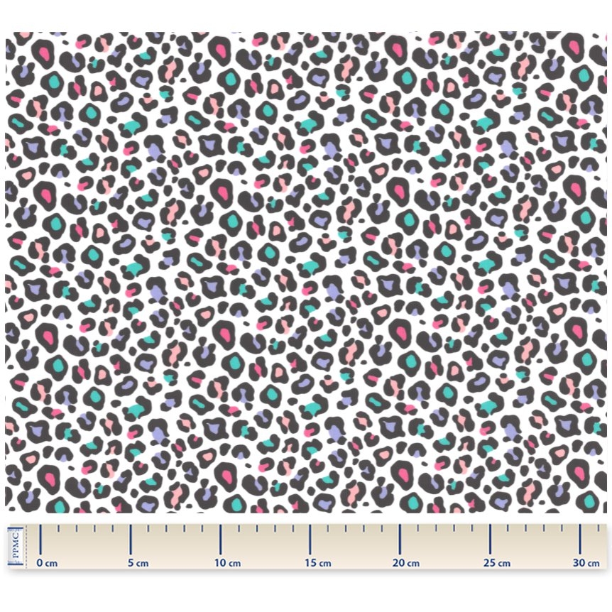 Coupon Tissu 1 M Ex2505 Léopard Multicolore