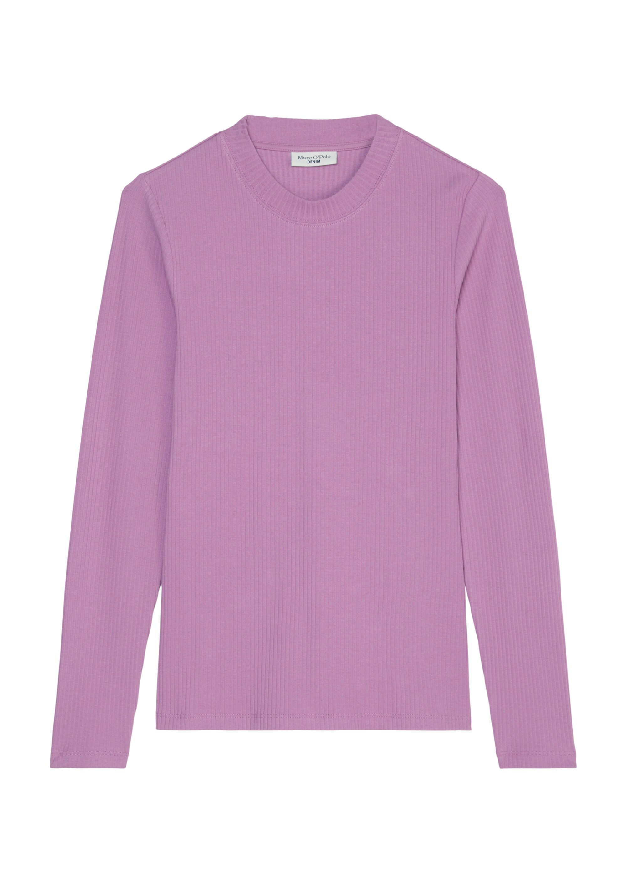 Geripptes Rundhals-Longsleeve regularaus Organic Cotton-Jersey