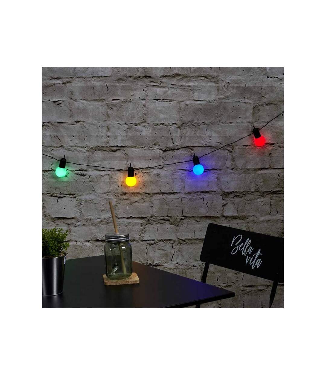 Paris Prix - Guirlande Lumineuse Extérieur ampoule Multicolore 5m Noir
