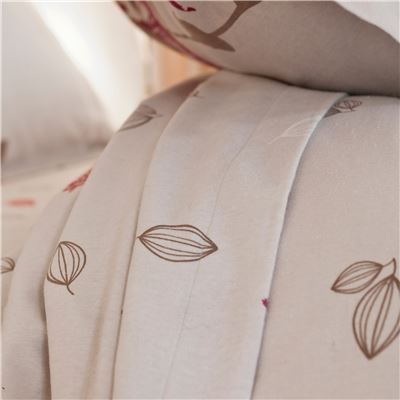 Linge de lit flanelle à fleurs - BECQUET CRÉATION