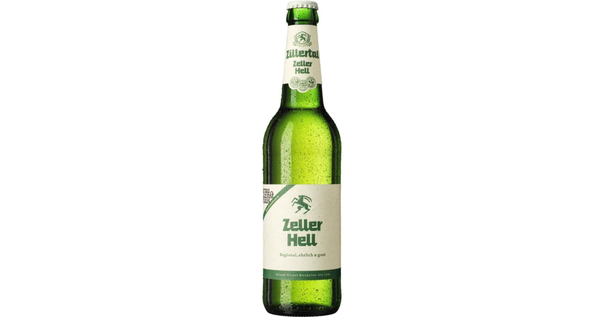 Zillertal Bier Zeller Hell 0,5 Liter (Mehrweg)
