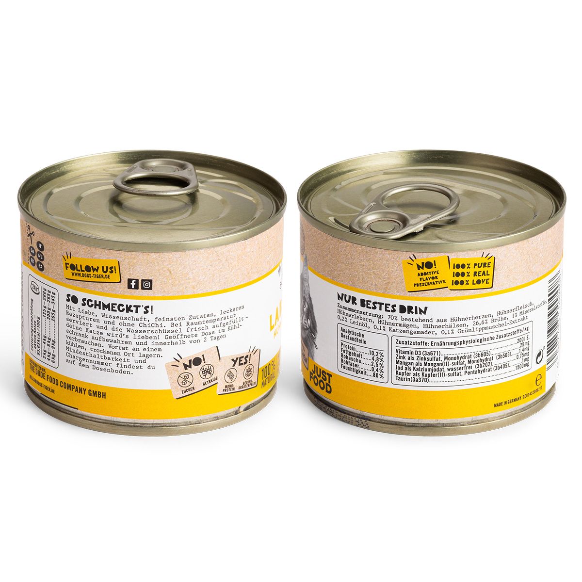 Dogs’n Tiger Adult, Senior, Premium Katzenfutter, Labsal, Katzen Nassfutter, Getreidefrei, Huhn