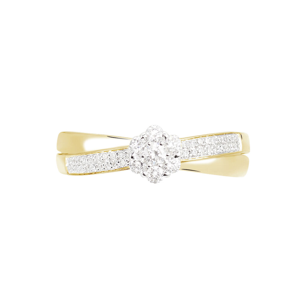 Bague Magnolia Croisee Or Jaune Diamant