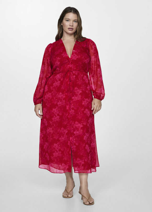 MANGO Floral-print dress with knot detail 71
