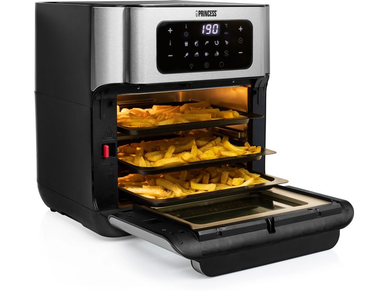 Princess Heissluftofen mit Frittierfunktion 10 l, Schwarz Heissluftfritteuse