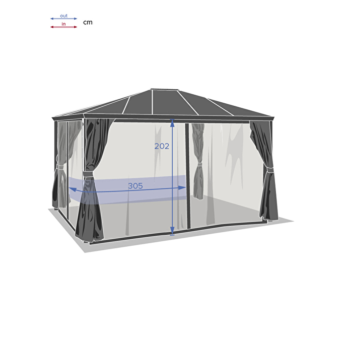 Moustiquaire pour pergola BELIZE Ardoise
