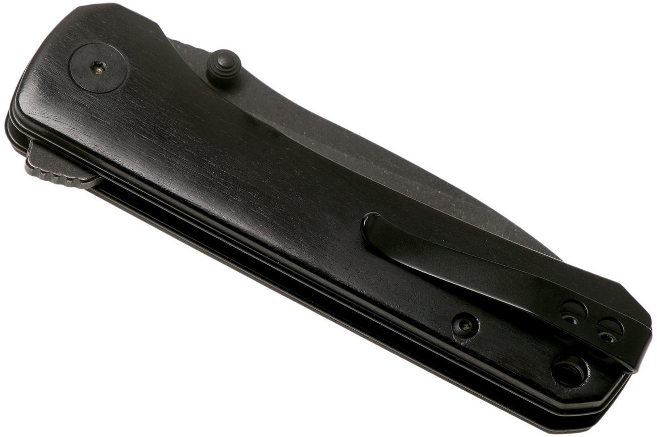 QSP Knife Hawk QS131-P2 Ebony Wood, Blackwashed, zakmes