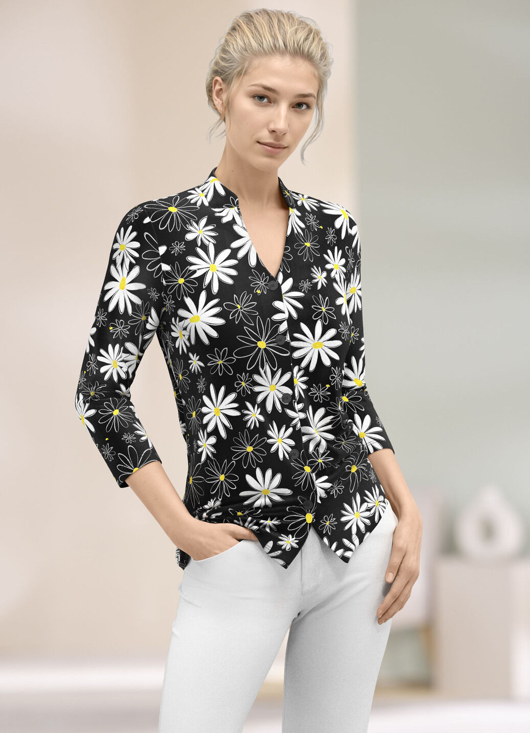 Shirtbluse mit Floral-Druck