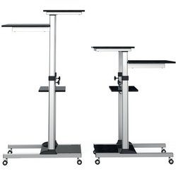 Poste de travail PC assis/debout à roulettes L 70.5 x P 70 cm hauteur réglable