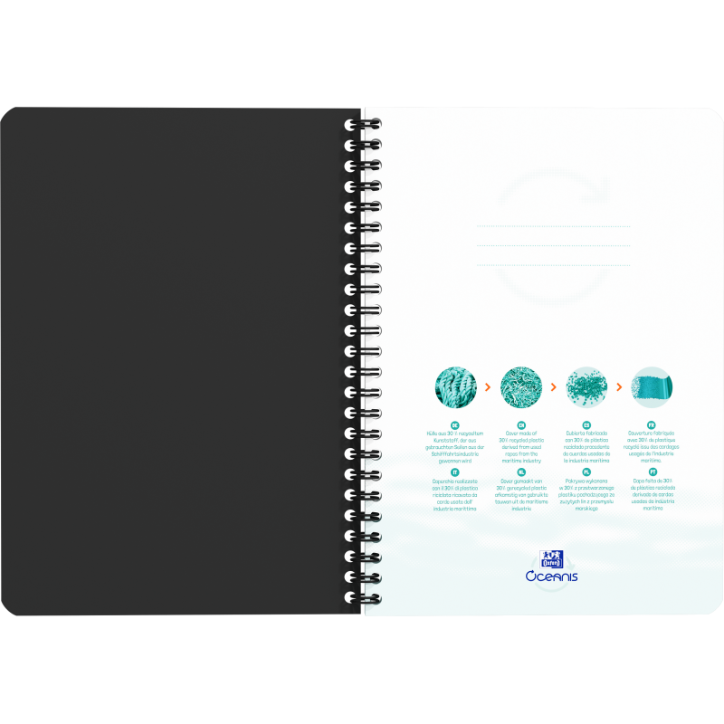 Cahier Oxford Oceanis Integrale 148X210 180P Optik P. L7Mm+Tag Polypro Assorti