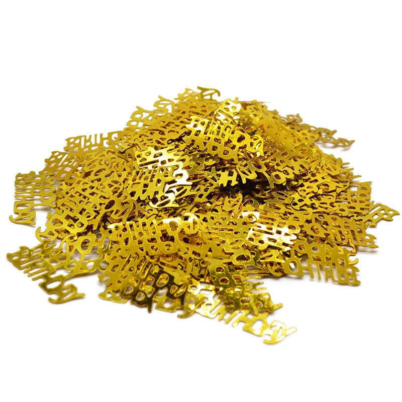 (15g) 3cm Konfetti Happy Birthday Party Dekoration Metallic Streukonfetti Tischdekoration - Gold