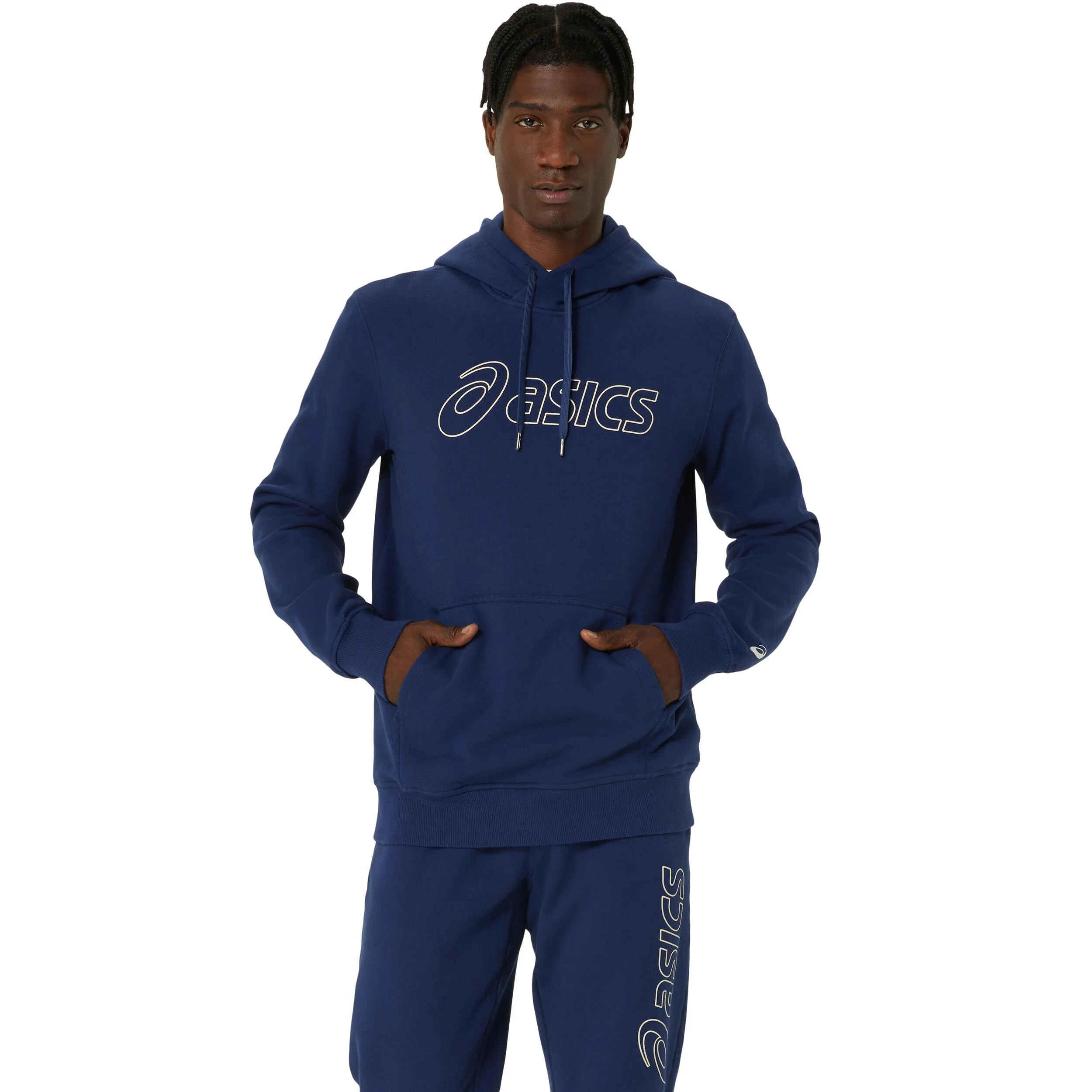 ASICS Logo Sweat À Capuche Hommes - Bleu Foncé