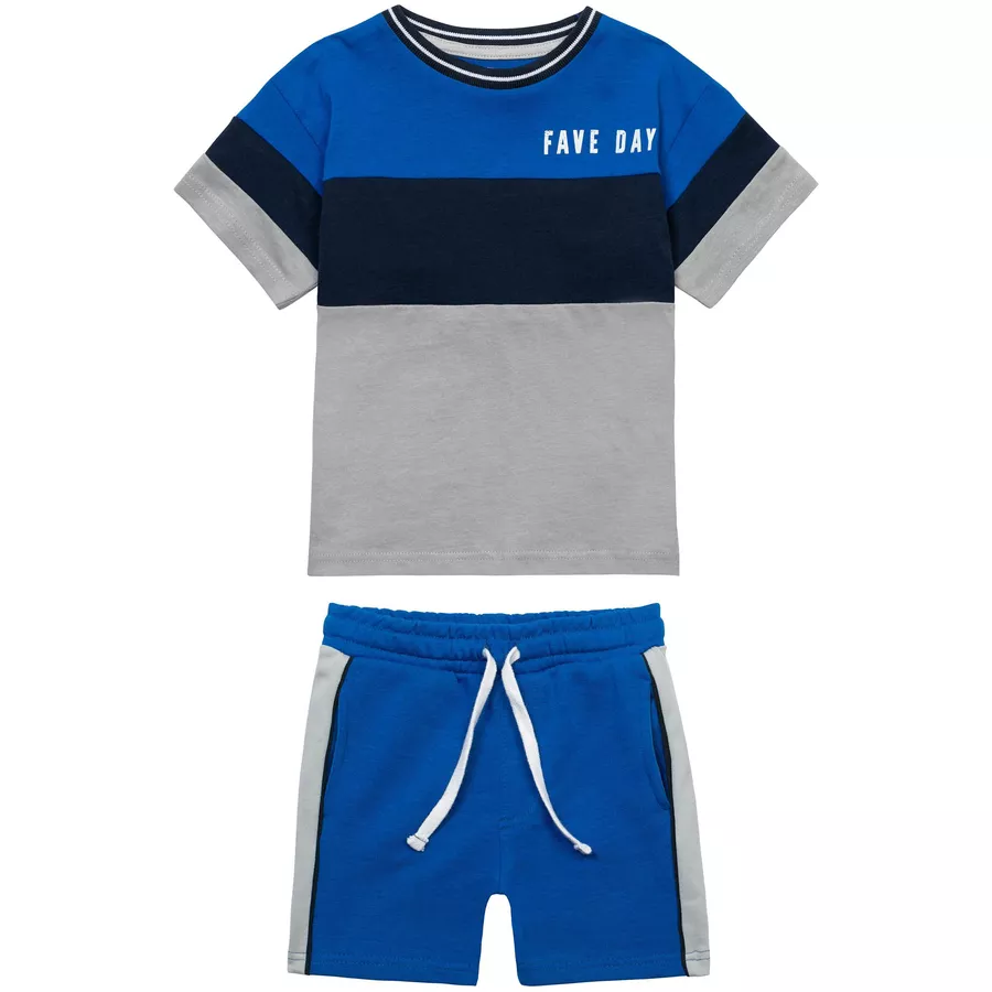 MINOTI T-Shirt und Shorts im Set BlauGrau