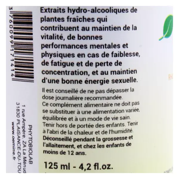 Elixir Energético Oemine Energy 125ml