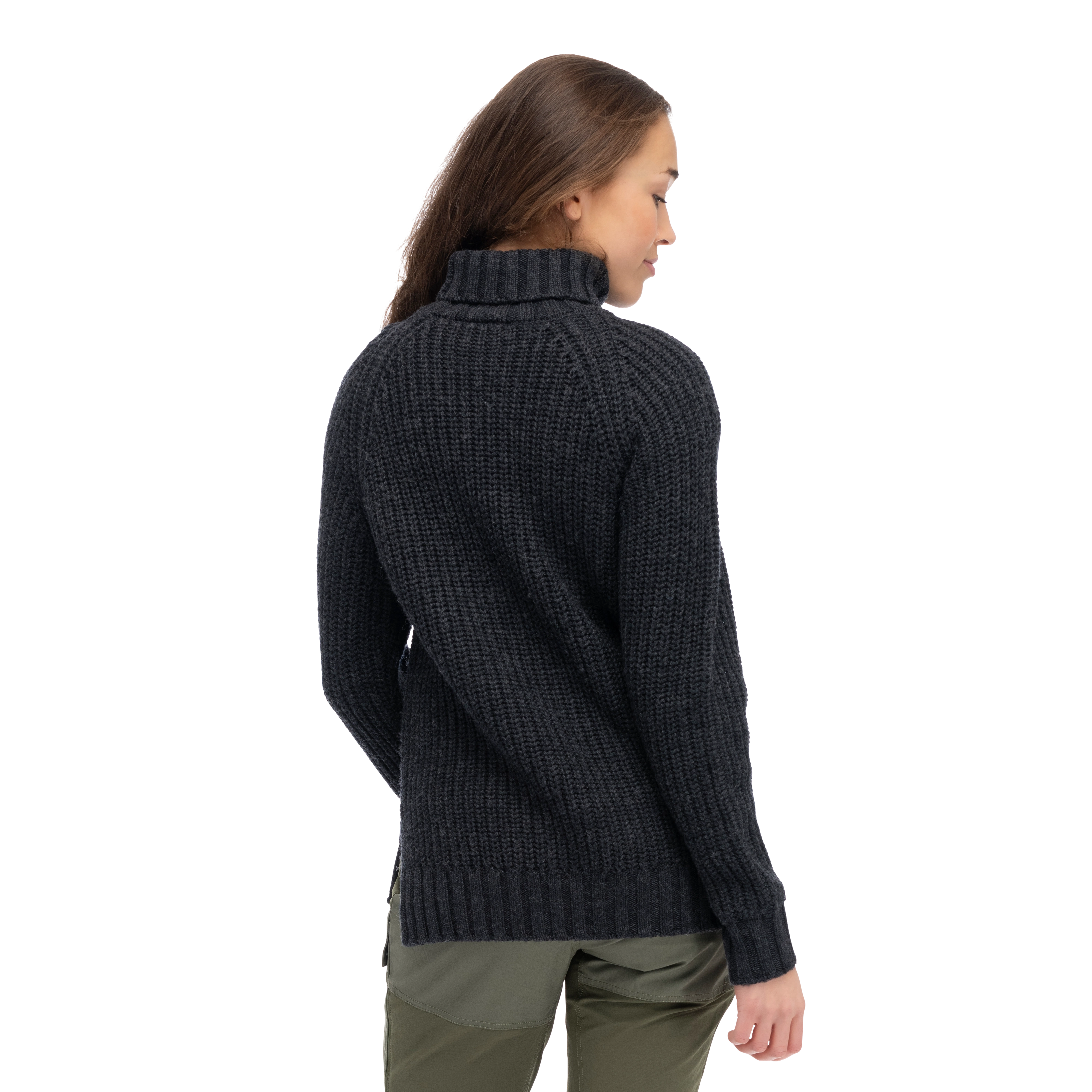 Nordmarka Merino High Neck Jumper Women Dark Shadow Grey