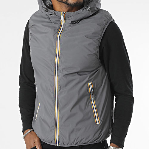 Doudoune Capuche Sans Manches Gris