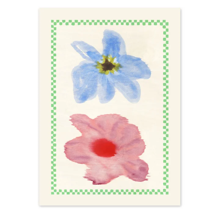 Paper Collective - Flower with Checks 01 Poster, 70 x 100 cm