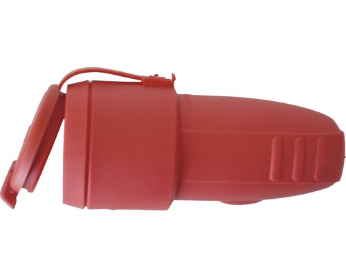 Beschermcontact rubberkoppeling met deksel 16A IP44 rood